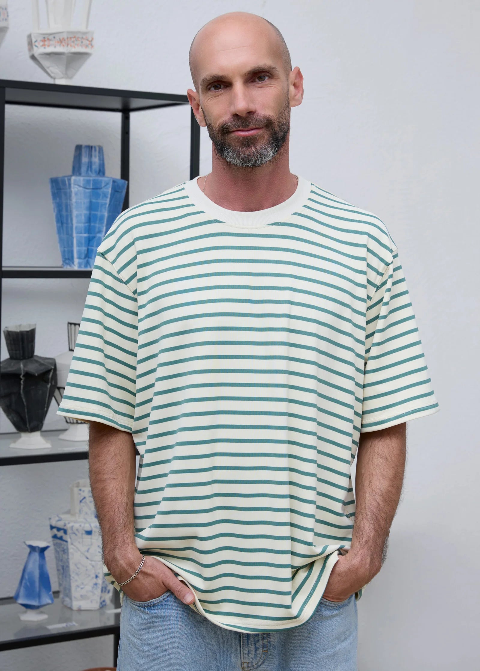 BASIC 003 MAN GREEN & CREAM