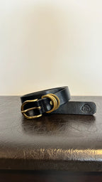 LEATHER BELT GOLD RING