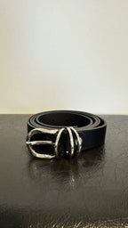 LEATHER BELT SILVER RING