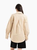 SARA BEIGE BUTTON DOWN SHIRT
