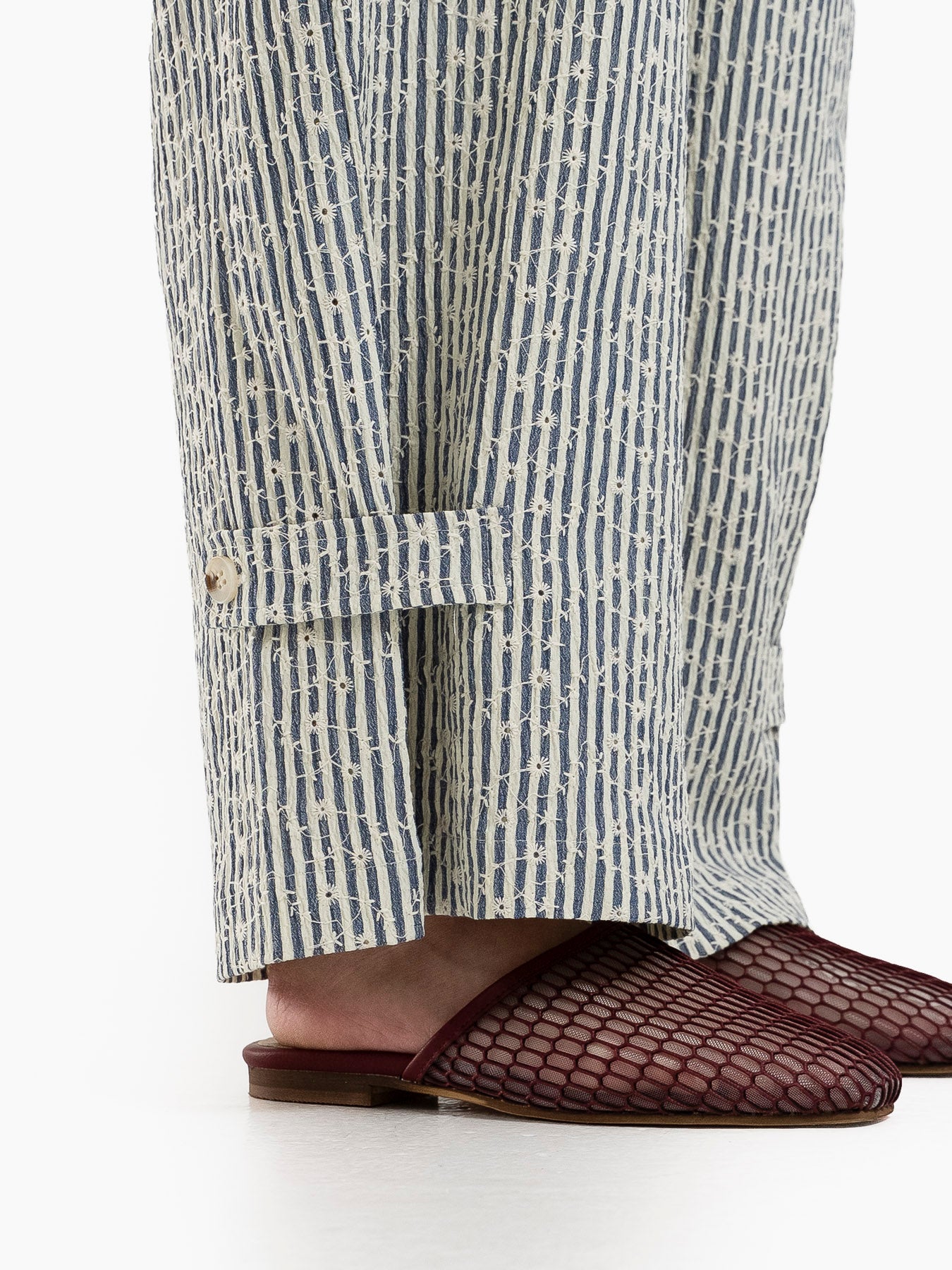 SOL STRIPES PANTS WHITE BLUE