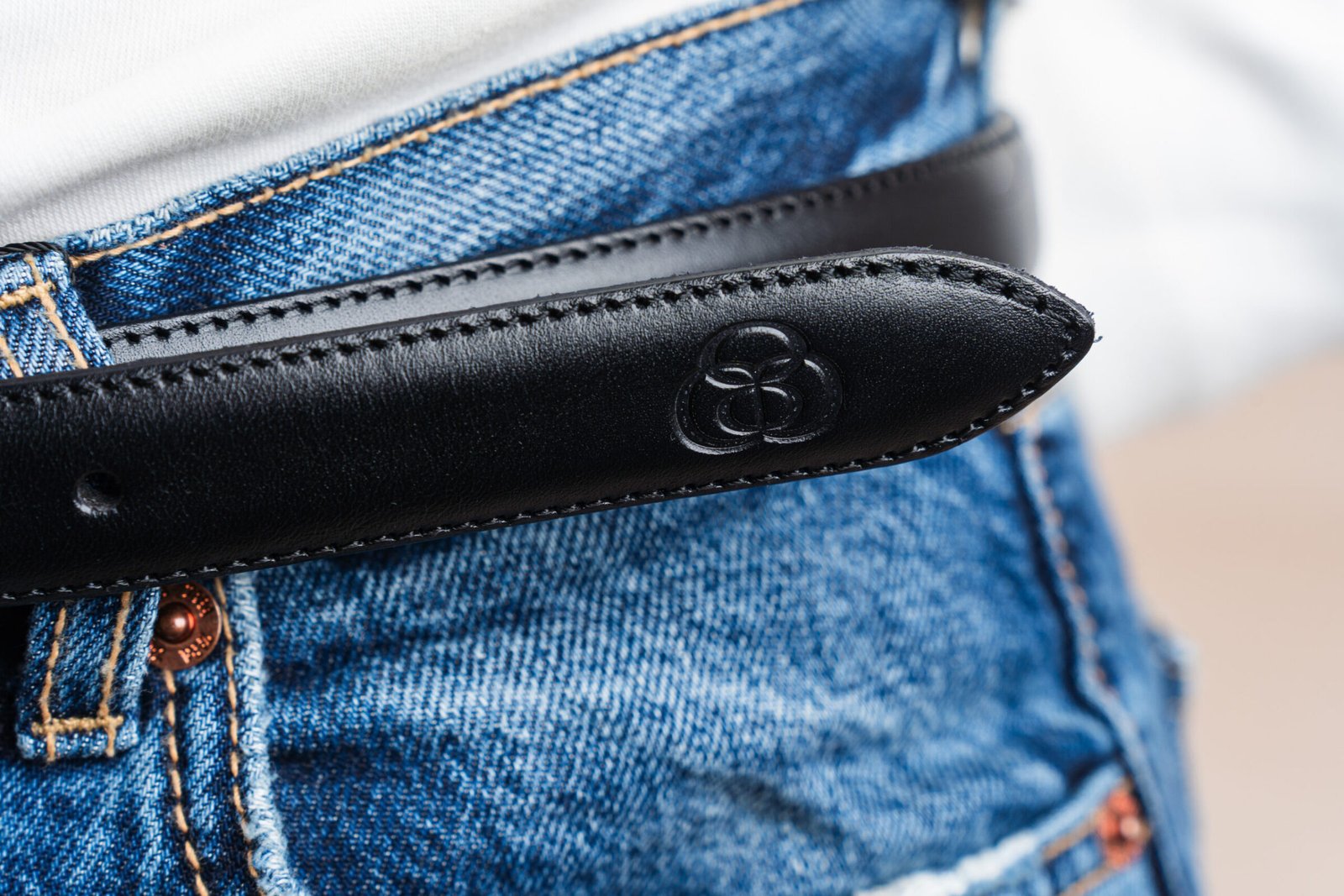 ⁦LEATHER BELT ELEGANT BLACK⁩ – תמונה ⁦2⁩