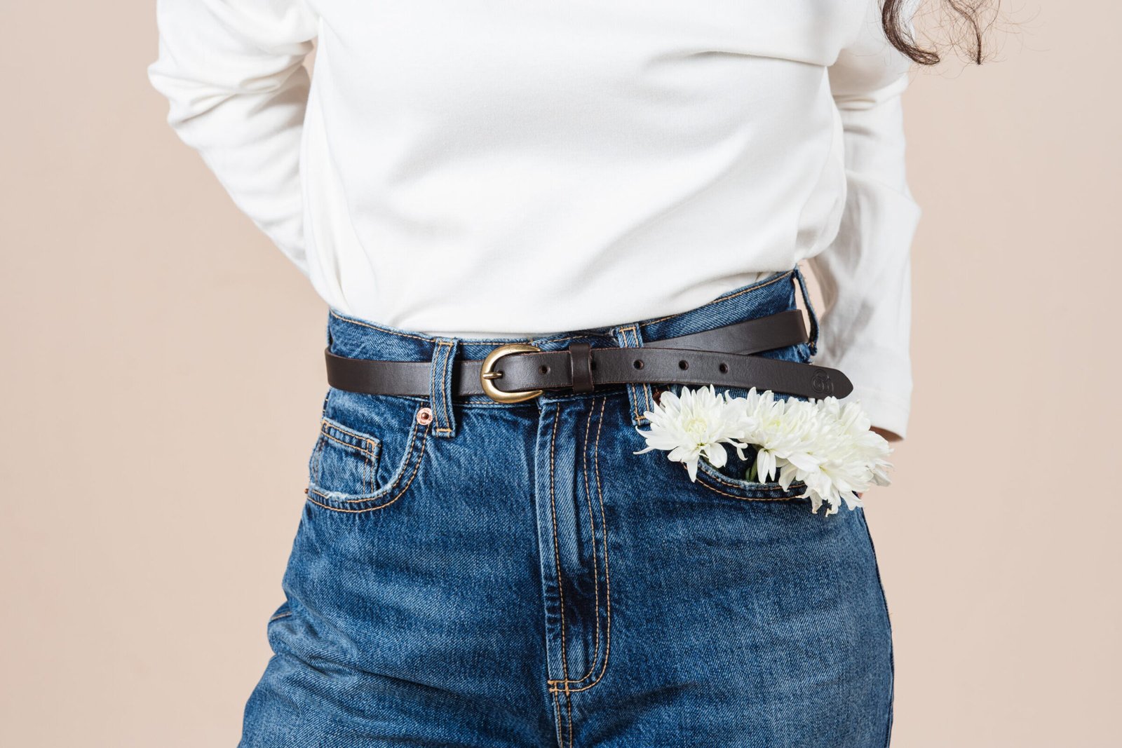 ⁦LEATHER BELT BROWINES⁩ – תמונה ⁦4⁩